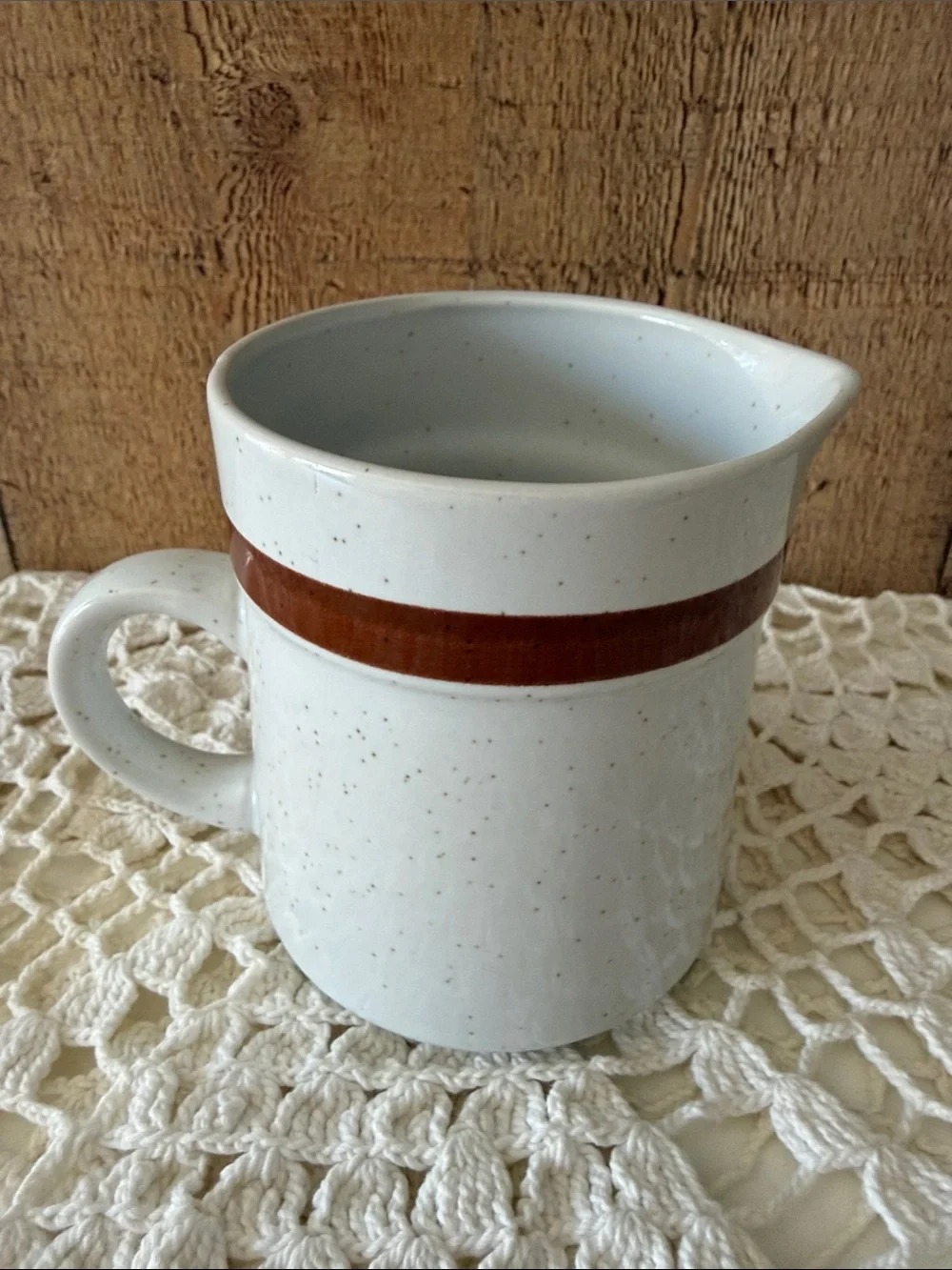 VTG MCM Specked Stoneware Cream and Brown Creamer